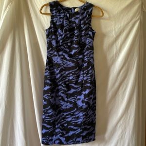 Michael Kors periwinkle and black tiger print sleeveless dress sz 4 black lined